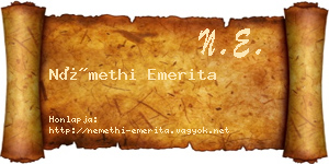 Némethi Emerita névjegykártya